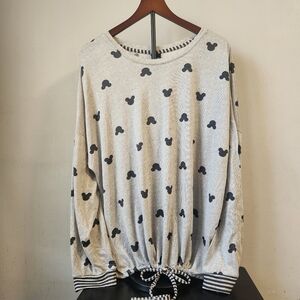 Disney Gray Mickey Mouse Sweatshirt Drawstring Bottom SZ‎ 2XL